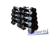 Набор гексагональных гантелей 10 пар от 1 до 10 кг Original FitTools FT-HEX-SET-110