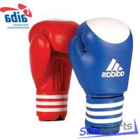 Боксерские перчатки Olympic Model AIBA, 10oz, кожа, белое поле, синие/красные